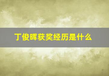 丁俊晖获奖经历是什么