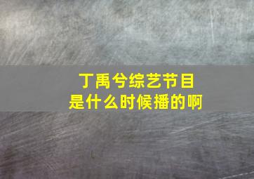 丁禹兮综艺节目是什么时候播的啊