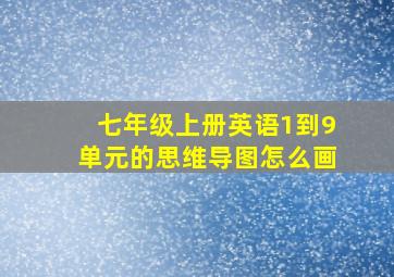 七年级上册英语1到9单元的思维导图怎么画