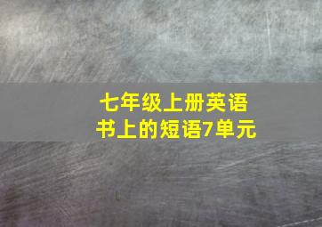 七年级上册英语书上的短语7单元