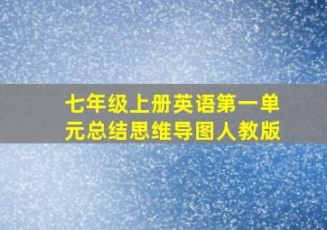 七年级上册英语第一单元总结思维导图人教版