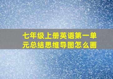 七年级上册英语第一单元总结思维导图怎么画