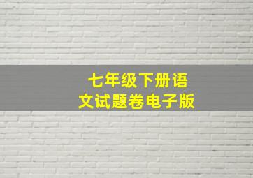 七年级下册语文试题卷电子版