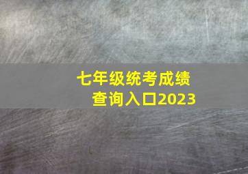 七年级统考成绩查询入口2023