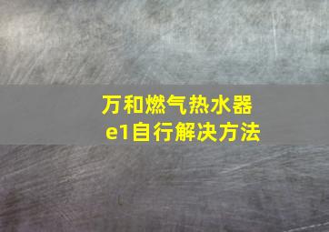 万和燃气热水器e1自行解决方法