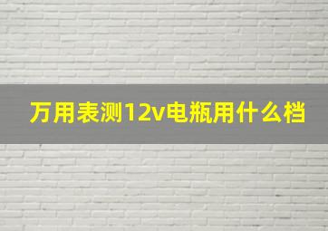 万用表测12v电瓶用什么档