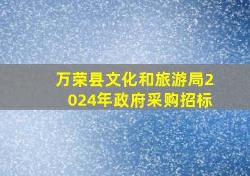 万荣县文化和旅游局2024年政府采购招标