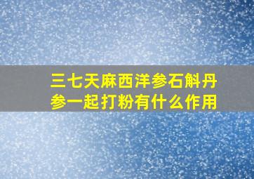 三七天麻西洋参石斛丹参一起打粉有什么作用