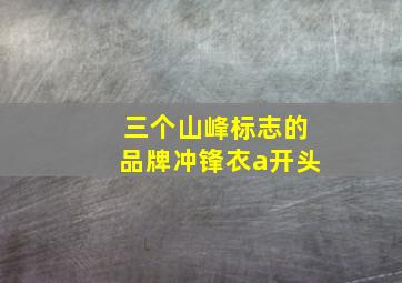 三个山峰标志的品牌冲锋衣a开头