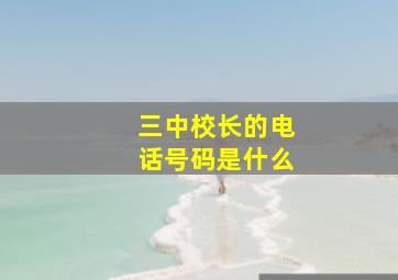 三中校长的电话号码是什么