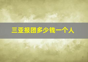 三亚报团多少钱一个人