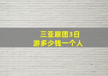 三亚跟团3日游多少钱一个人