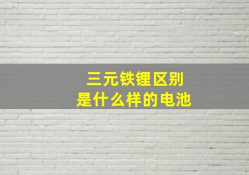 三元铁锂区别是什么样的电池