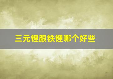 三元锂跟铁锂哪个好些