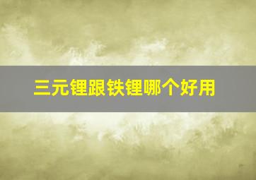 三元锂跟铁锂哪个好用