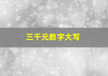 三千元数字大写