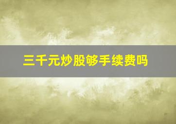 三千元炒股够手续费吗