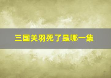 三国关羽死了是哪一集