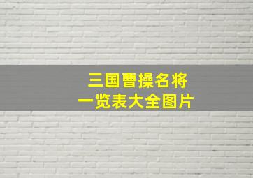 三国曹操名将一览表大全图片