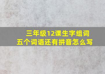 三年级12课生字组词五个词语还有拼音怎么写