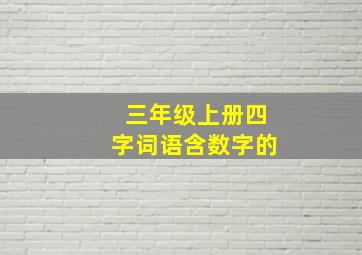 三年级上册四字词语含数字的