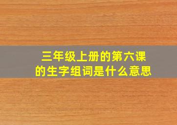 三年级上册的第六课的生字组词是什么意思