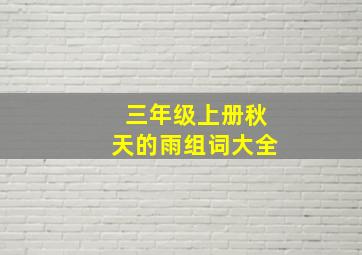 三年级上册秋天的雨组词大全