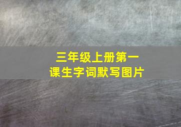 三年级上册第一课生字词默写图片