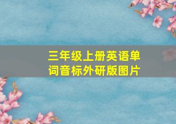 三年级上册英语单词音标外研版图片