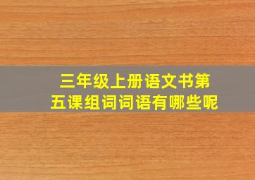 三年级上册语文书第五课组词词语有哪些呢