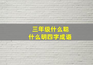 三年级什么聪什么明四字成语