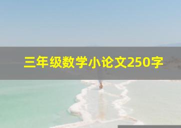 三年级数学小论文250字