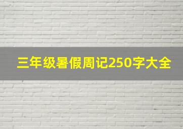 三年级暑假周记250字大全