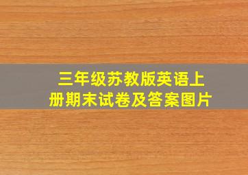 三年级苏教版英语上册期末试卷及答案图片