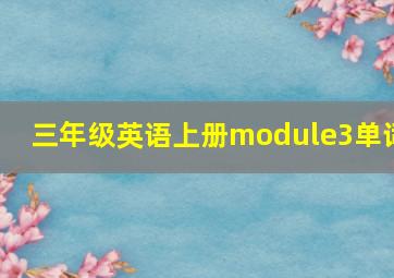 三年级英语上册module3单词