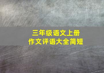 三年级语文上册作文评语大全简短