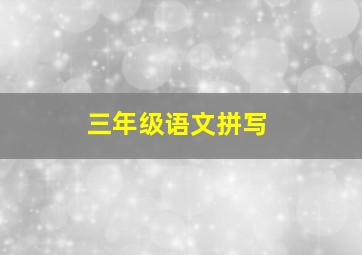 三年级语文拼写