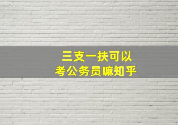 三支一扶可以考公务员嘛知乎