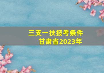 三支一扶报考条件甘肃省2023年