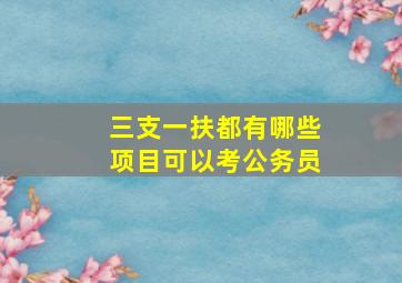 三支一扶都有哪些项目可以考公务员