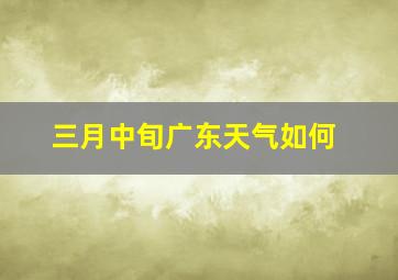 三月中旬广东天气如何