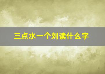 三点水一个刘读什么字