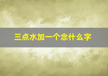 三点水加一个念什么字