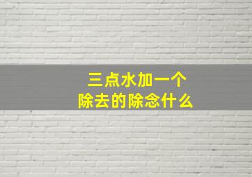 三点水加一个除去的除念什么