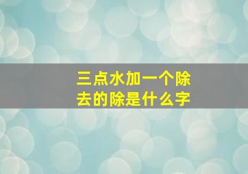 三点水加一个除去的除是什么字