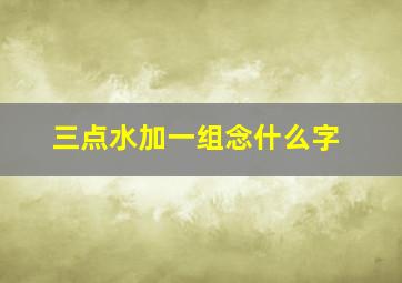 三点水加一组念什么字