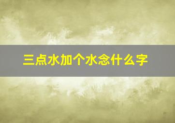 三点水加个水念什么字