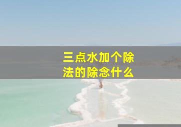 三点水加个除法的除念什么