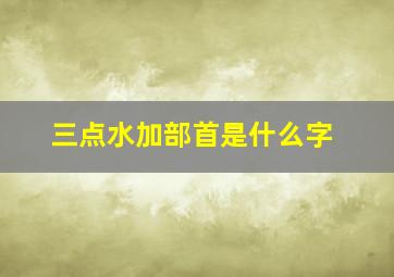 三点水加部首是什么字