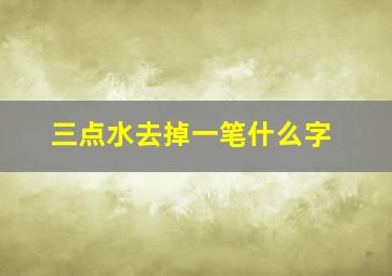 三点水去掉一笔什么字